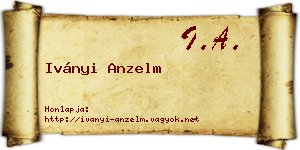 Iványi Anzelm névjegykártya